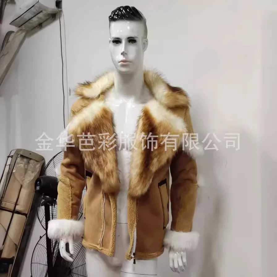 Crossborder Foreign Trade Fur Coat Mens Big Wholesale Suede Fur Integrated Mink Coat L260119