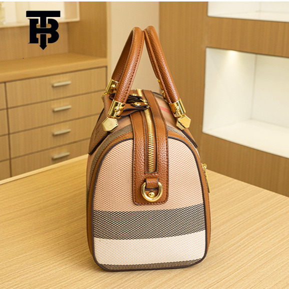 TB BHULAMTE Trendy Designer Women's Handbag Luxury Color Striped New Single Shoulder Crossbody Bag Large Capacity Fashion Mother Canvas Bag Free 