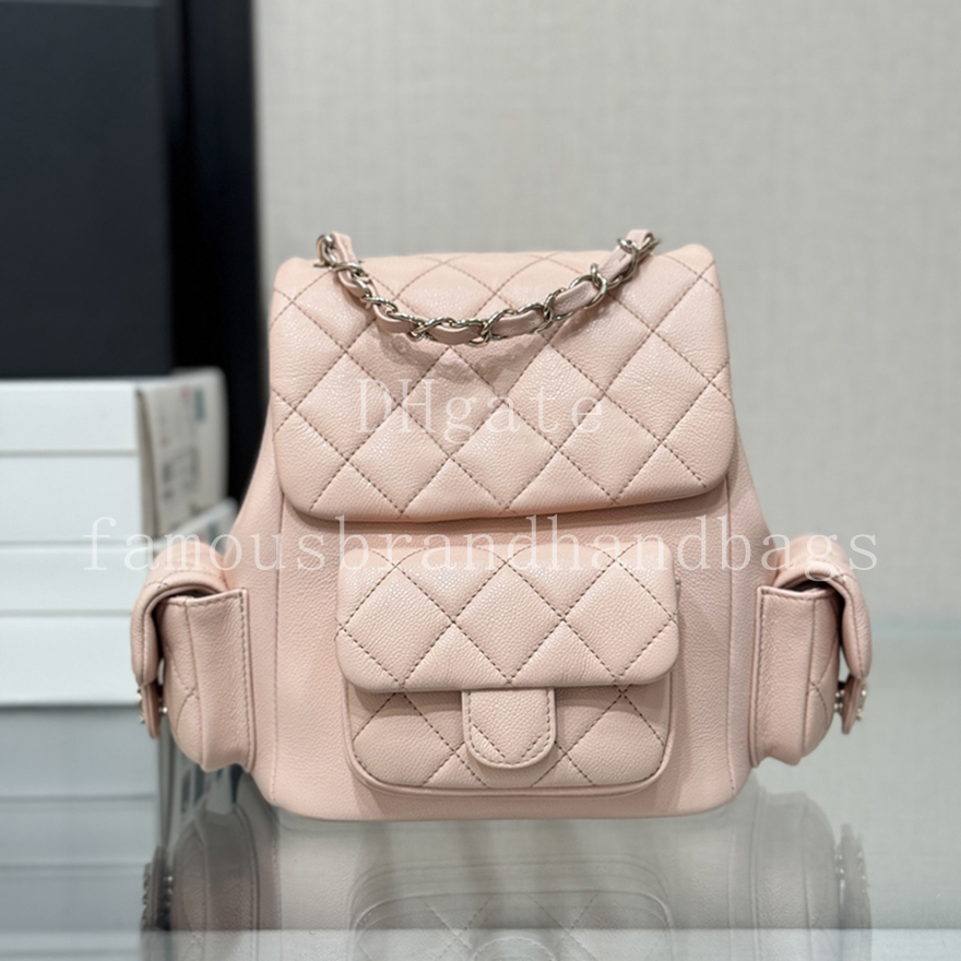 Large Designer Backpack 21.5CM Mirror Quality Calfskin Leather Backpack Women Luxury Shoulder Bags With Box 24C26C