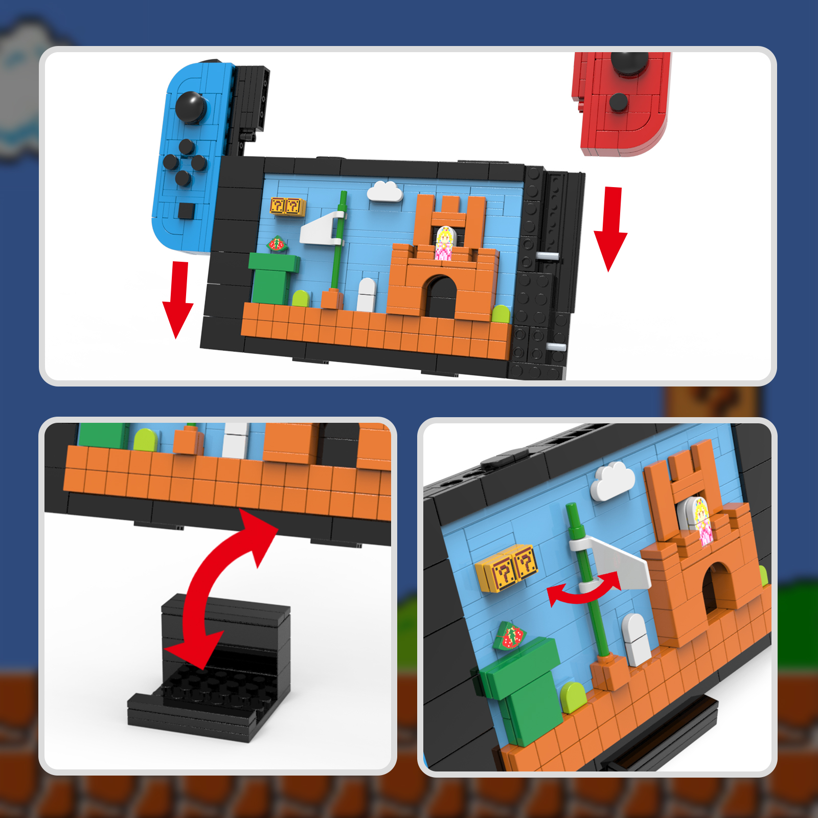 Game console building block toy set detachable MOC classic Chinese domestic assembly building block model gift toy