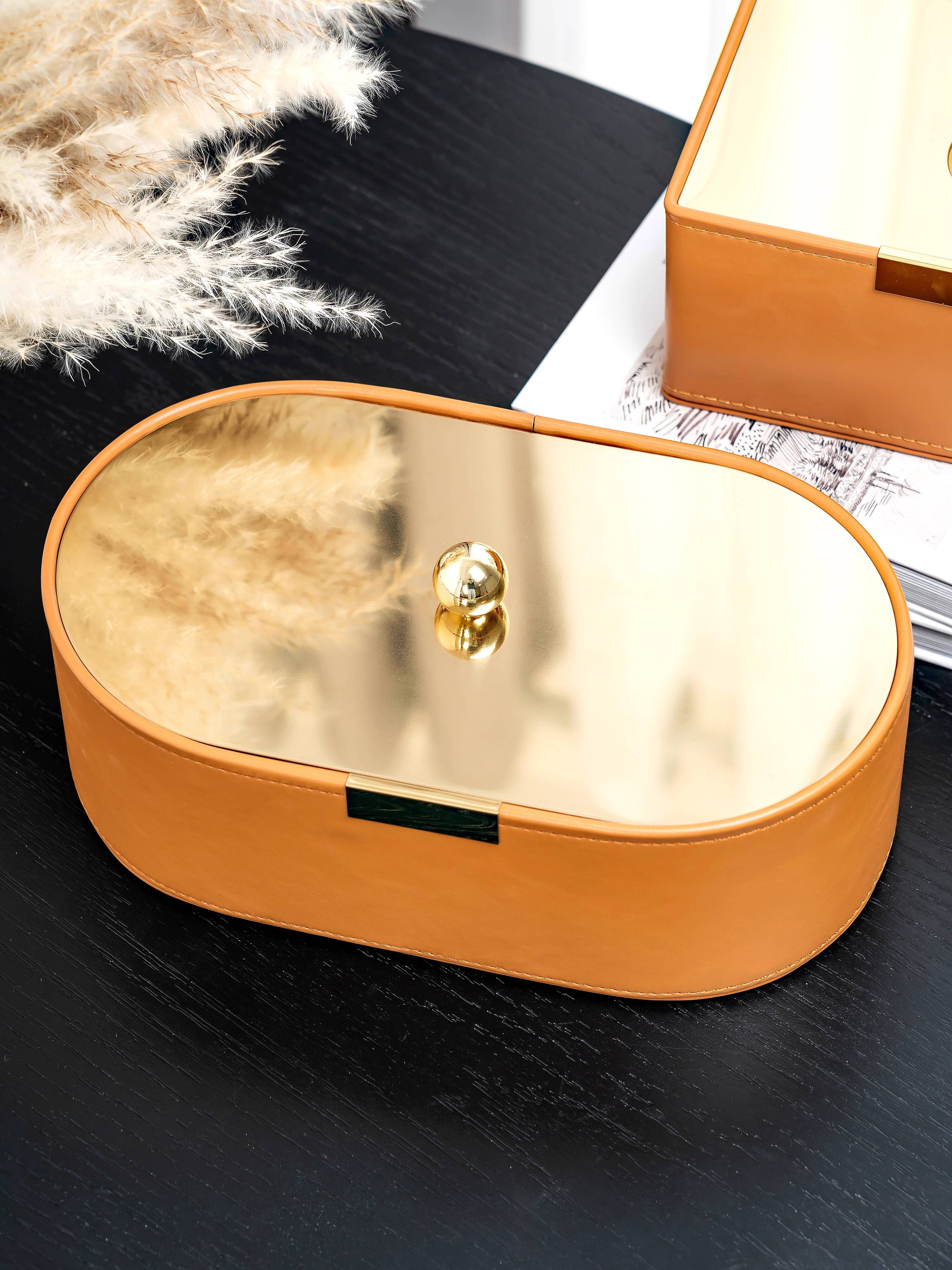 Light Multifunctional Leather Remote Control Storage Box Bedside Living Room Coffee Table Desktop with Lid for Miscellaneous Items ddmythur