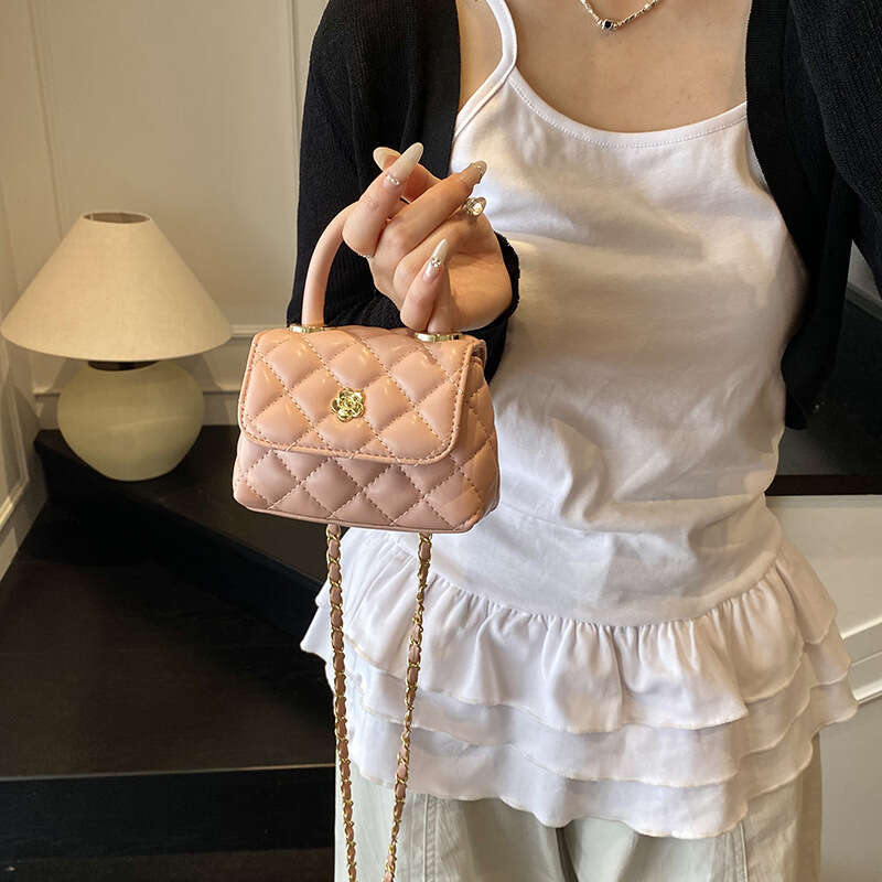 Handbag Korean Style Small Chanel Camellia Fashion Chain Quilted Mini Coin Purse Versatile Casual Crossbody Bag for Women