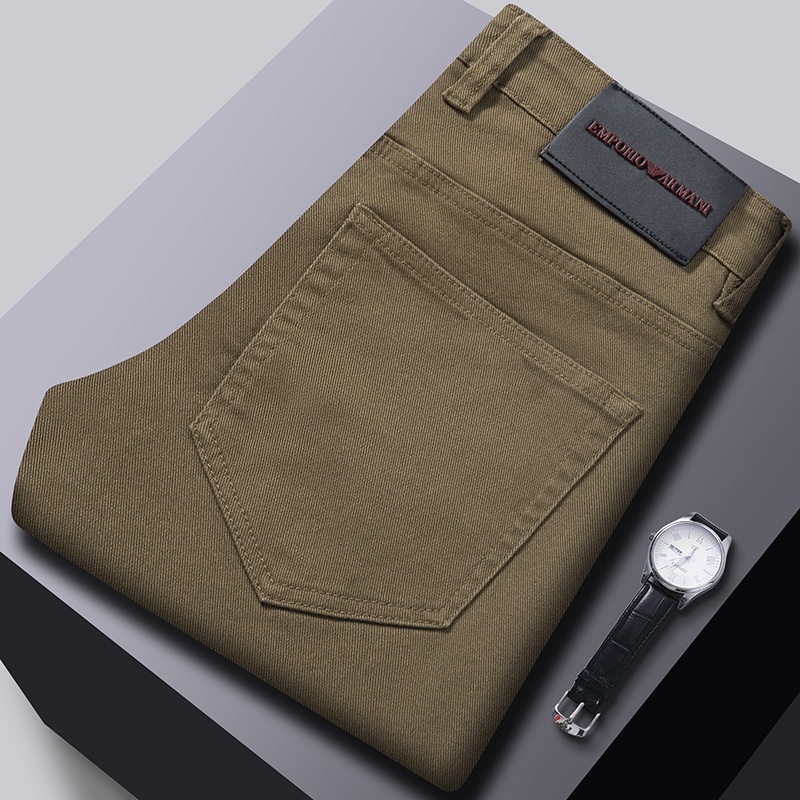 Men's Jeans Autumn Winter Men Slim Fit European American High-end Brand Small Straight Pants Q9696-3