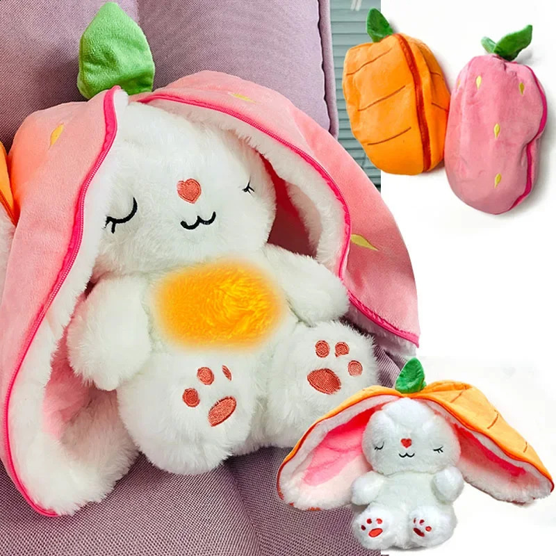 Cute Music Luminous Breathing Doll with Motion Lights Plush Baby Sleeping Toys Bunny Soft Cartoon Plush Doll Early Childhood 250827