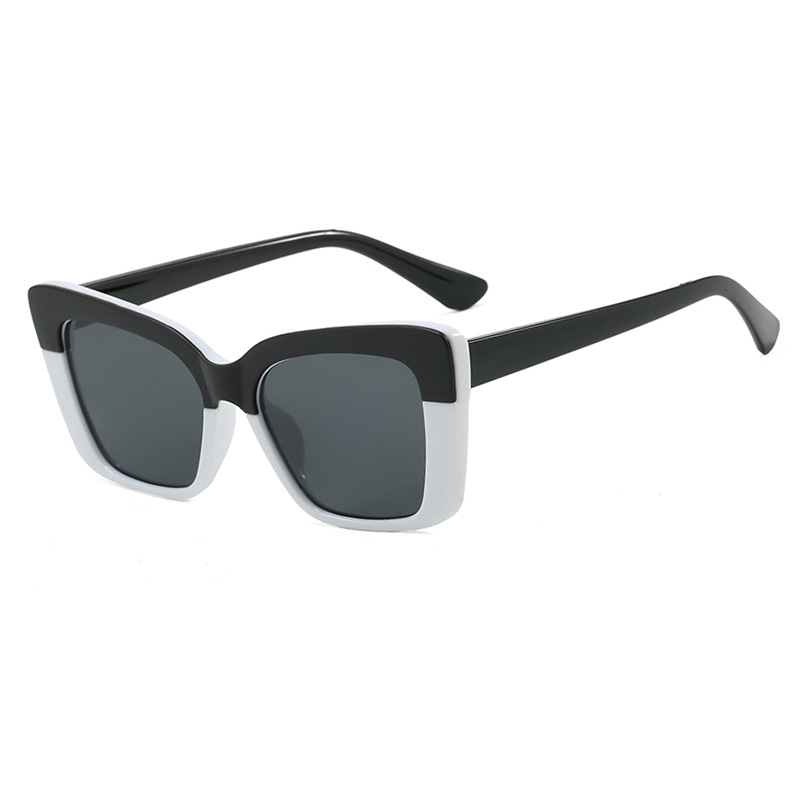 Color Block Square Sunglasses Trendy UV 400 Protection Shades for Women Fashion Retro Over sized Frame
