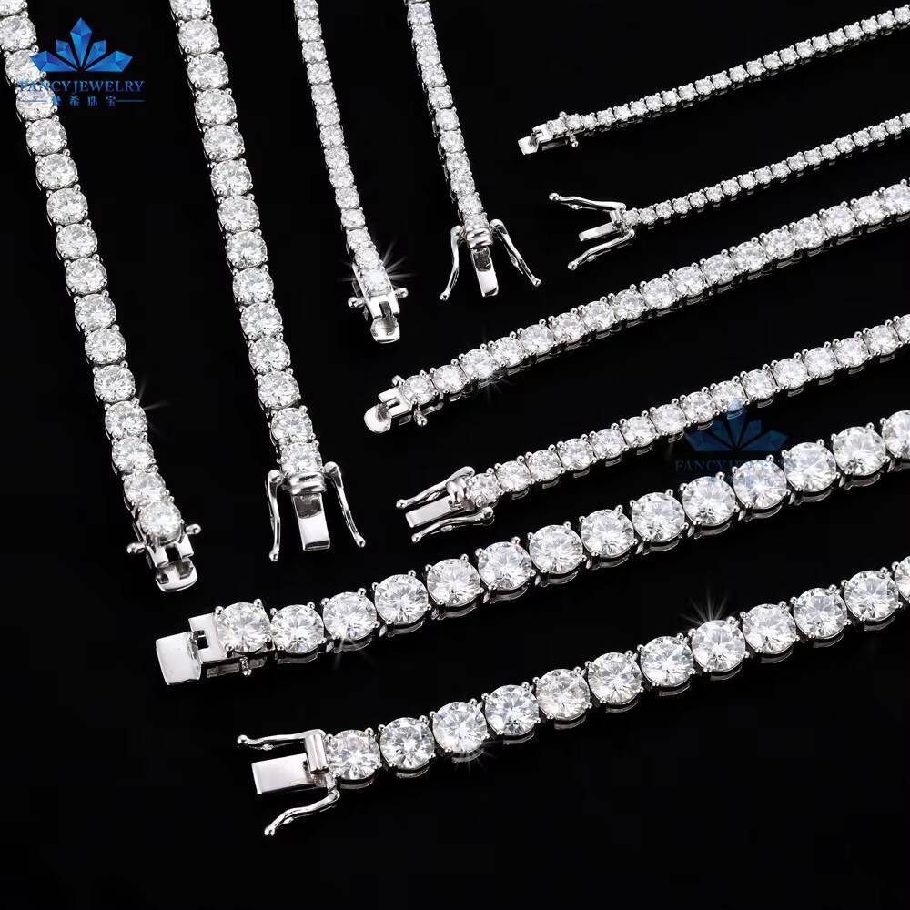 FANCY 9K 14K 18K Gold CVD Vvs Labgrown Diamonds Jewelry Tennis Chain Necklace Choker