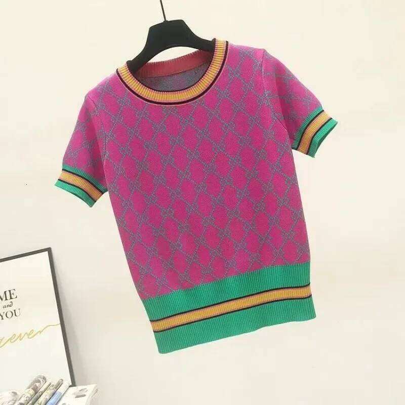 Haruku Summer High Quality Knitted Jumper Sweater T-Shirt Women Clothes Tees Korean Fashion Ladies Knitwear Tshirt Tops