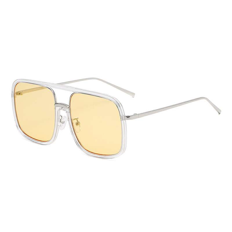 Unisex Street Style Tortoise Pattern Flat Top Frame Sunglasses, Trendy Casual Sunglasses for Everyday Use, Fashion Accessories for Outdoor Activities