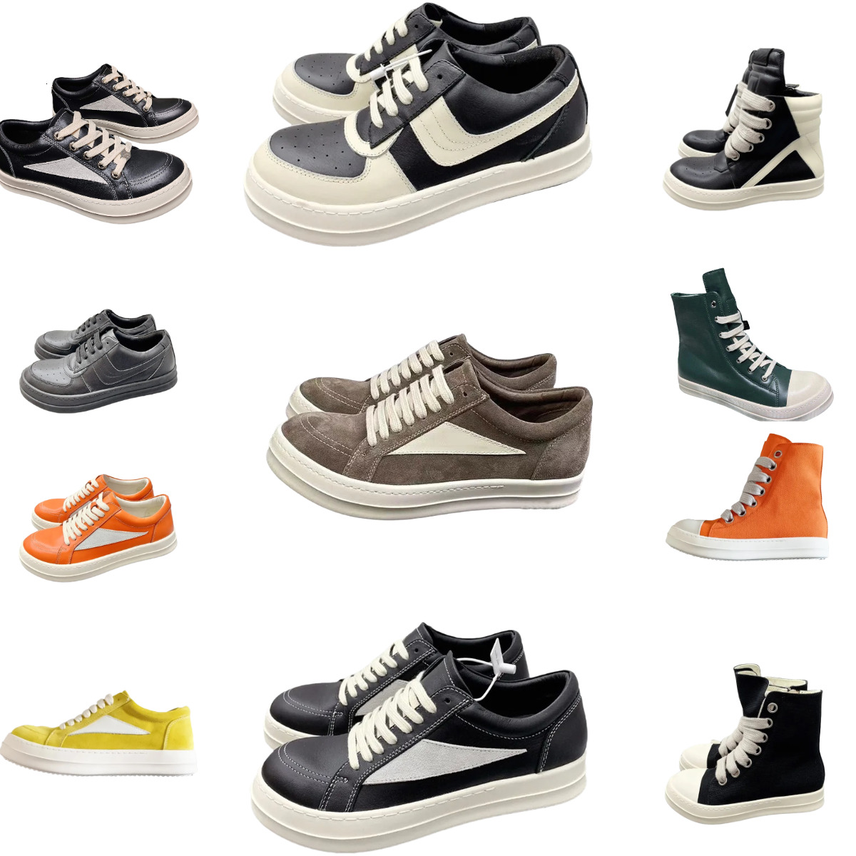 Designer Ro Casual Shoes Men Women Genuine Leather Shoes Furry Canvas RO Boots Luxury Low Top Owenes DRKSHDW Vintage Black White Pink High Horse Hair Suede Brand Boots