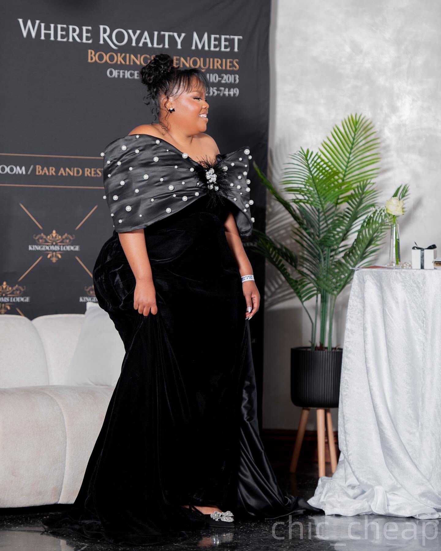 Mermaid Black Plus Size Prom Dresses 2025 Pearls Velvet Sweetheart Evening Formal Party Second Birthday Engagement Gowns Dress For Special Occasions