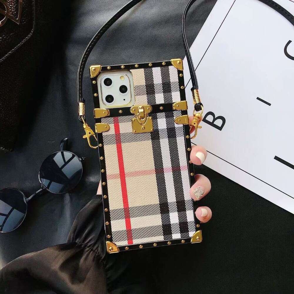 iPhone 16 Square Fashion Unisex Phone Case Apple 12 Leather Crossbody Compatible