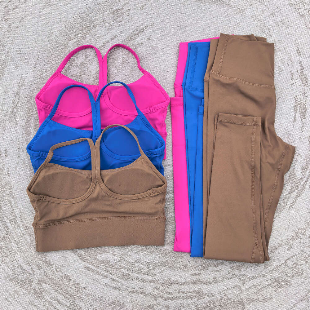 Brushed Tight-Fitting Back Yoga Elastic High-Waist Outfit for Women Outdoor Running Fitness Sports Set