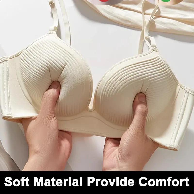2025 10CM Thick Push Up Bra Wireless Padded Gathered Lingerie for Small Flat Chest Comfortable Sexy Natural Lift250826
