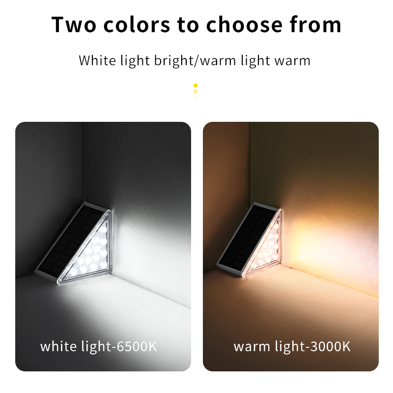 Outdoor solar staircase sensor light, step light, ladder step light, LED step and courtyard light, side light, no wiring required
