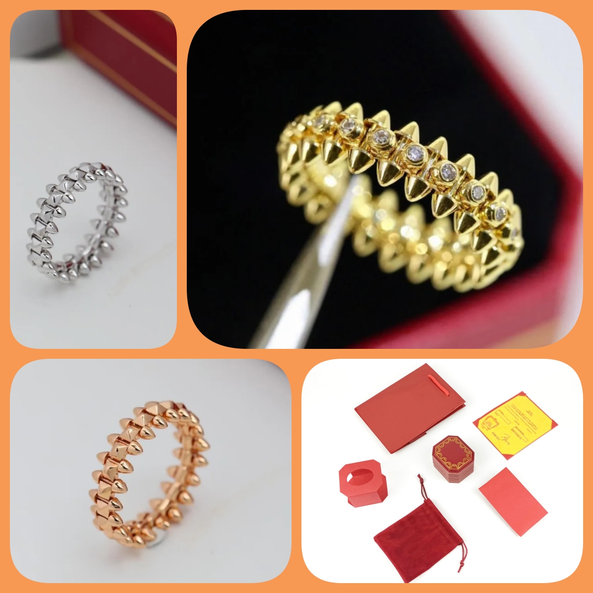 2025 engagement ring clash de luxury ring gold jewelry designer for women mens 18K gold silver rise gold titanium steel designer jewelry Ring christmas gift size 5-11