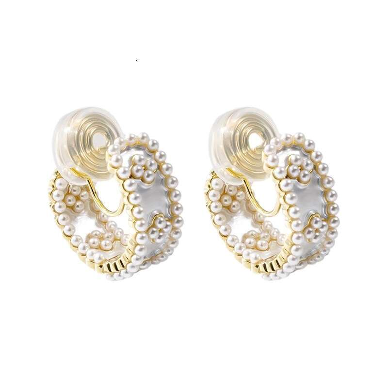 Lanjia- Daily Commute Mosquito Coil Pearl Earrings Women, High-End Hoops, Clips For Women Without Pierced Ears, Niche Ear Accessories 40Bef