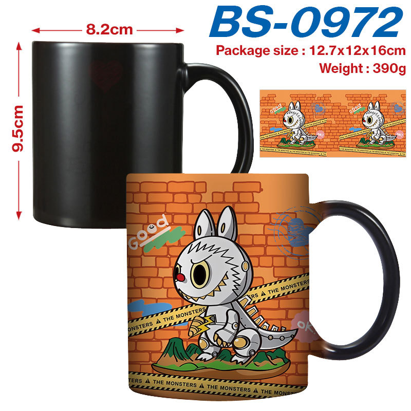 Labubu Anime Color-Changing Mug Water Cup Hot Water Cup Ceramic Cup Coffee Cup Tea Cup Christmas Gift Holiday Gift Durable Ceramics Design Labubu Cart