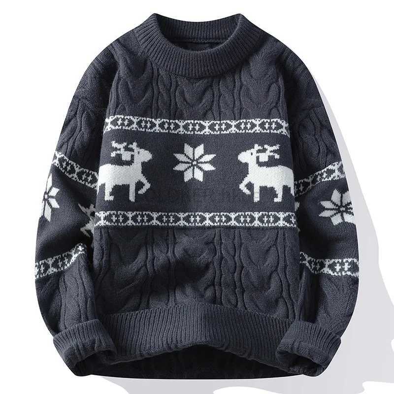 Family Christmas Sweater Reindr Pattern Long Slve Crew Neck Xmas Holiday Pullover Knitwear Korean Sweater Men Jumper Pullover S251110