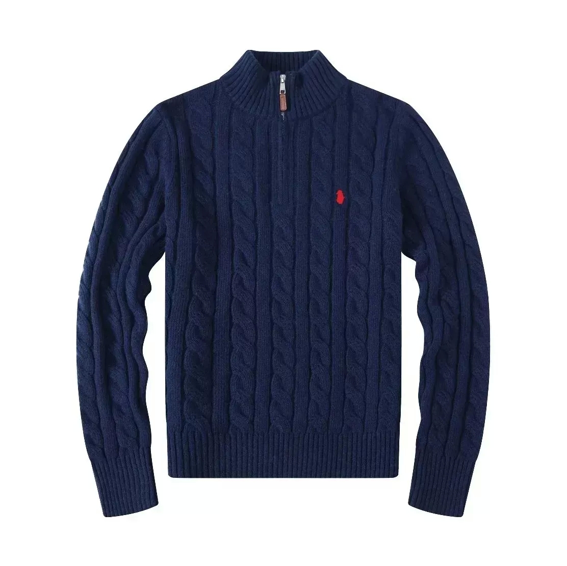 mens Sweaters Autumn Wool Casual Small Horser pull Half Zip Polos Chandail Cardigan Jacket Winter Long Sleeve Keep Warm Sweater Pullover Women Hoodie 