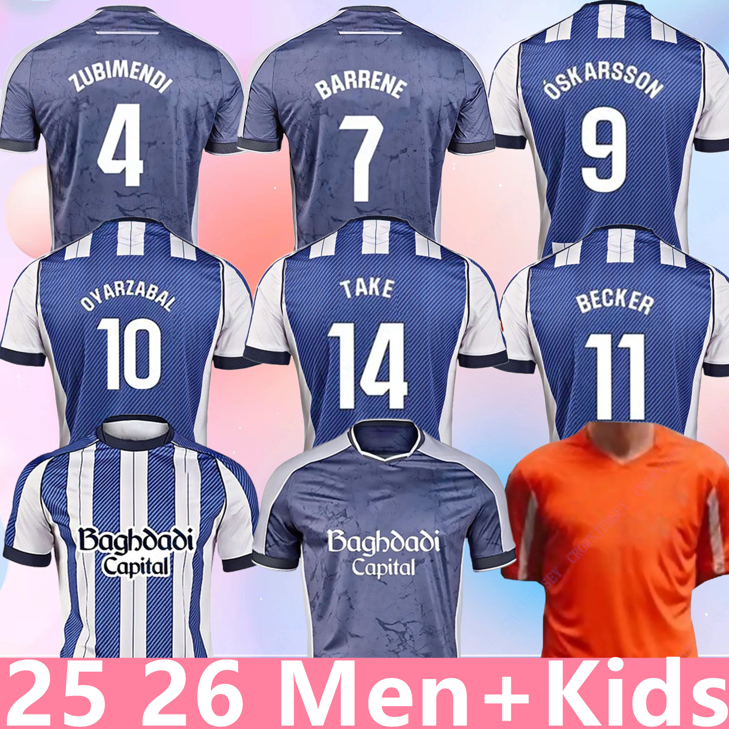 25 26 Real Sociedad Soccer Jersey OYARZABAL ZUBIMENDI BARRENE OSKARSSON Football Shirt BECKER TAKE 2025 2026 camiseta de futbol ZAKHARYAN Men kit kids Equipment