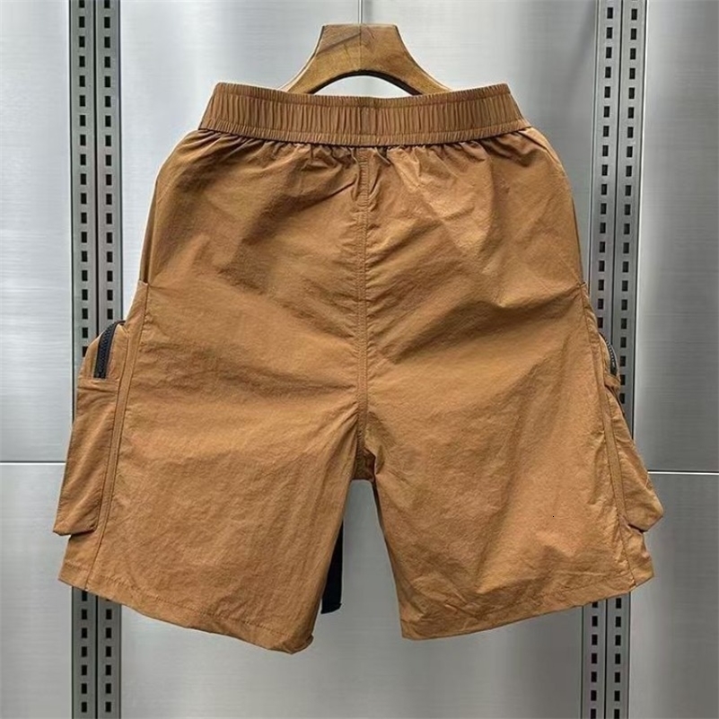 Male Short Pants Elastic Waist Quickly Do Mens Cargo Shorts with Zipper Loose Multi Pocket Clothing Elegant Y2k 250826