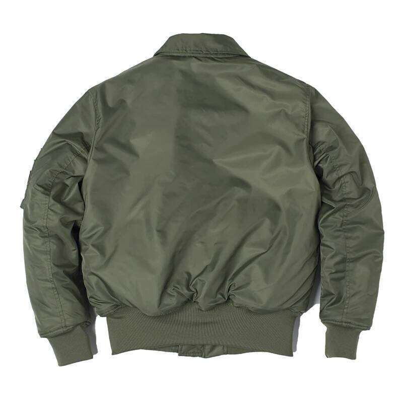 High Quality Thick Nylon Mens Bomber Winter Green Black Padded Pilot Flight Jacket Windproof