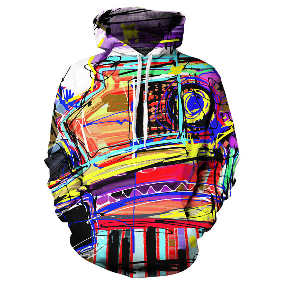 Retro Graffiti Graphic 3D Printed Zipper Hoodie Unisex Oversized Harajuku Sweater Tracksuit Jacket L251018B6DW
