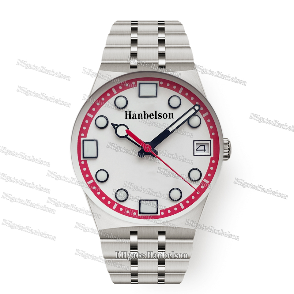 F1 Neutral Watches 38mm Quartz movement Night light dial Watch for Men Battery White Red Two tone face Rotatable bezel steel case Ladies Wristwatch 4 color