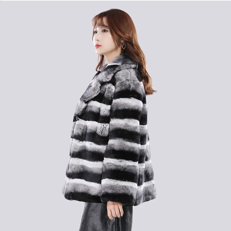 Womens winter mink coat casual warm fur jacket short 250826
