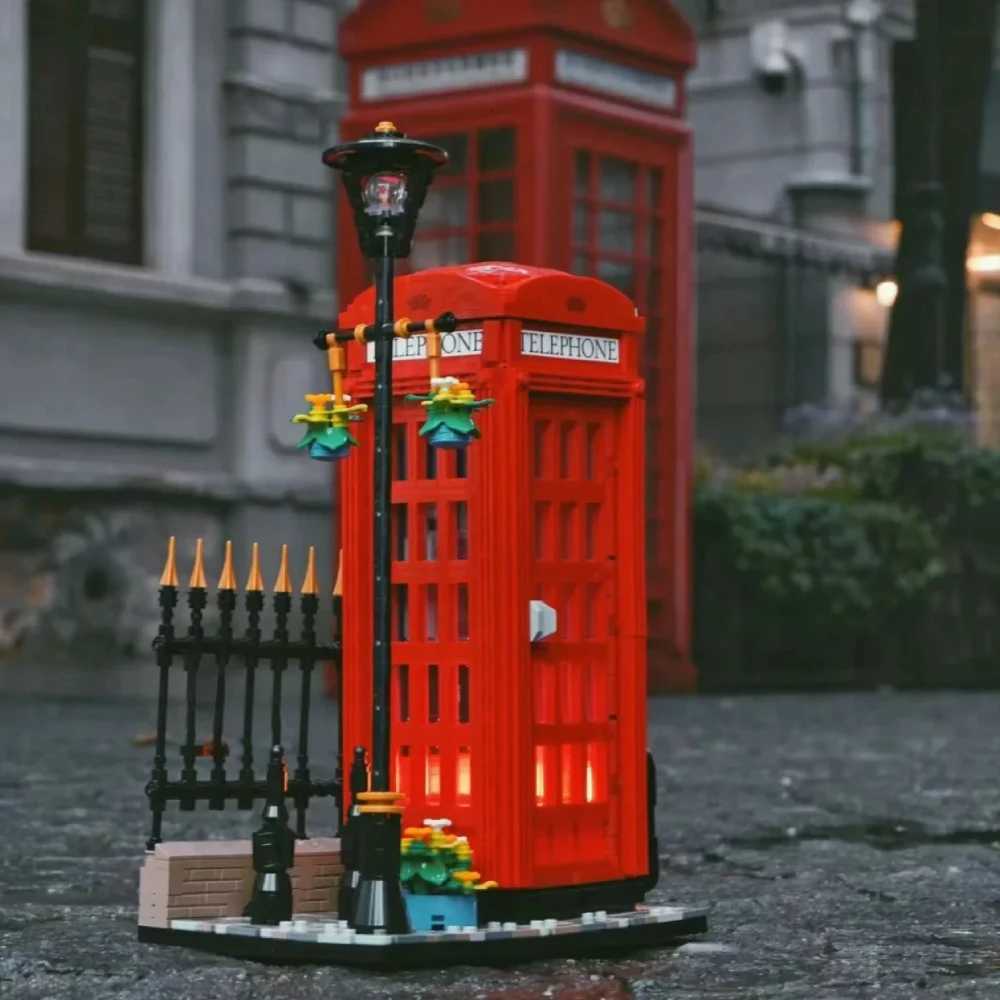 Ideas Red London Telephone Box 21347 Building Blocks Sets Classic British Symbol Bricks Toys For Adult Children Gifts Home Decor X250826