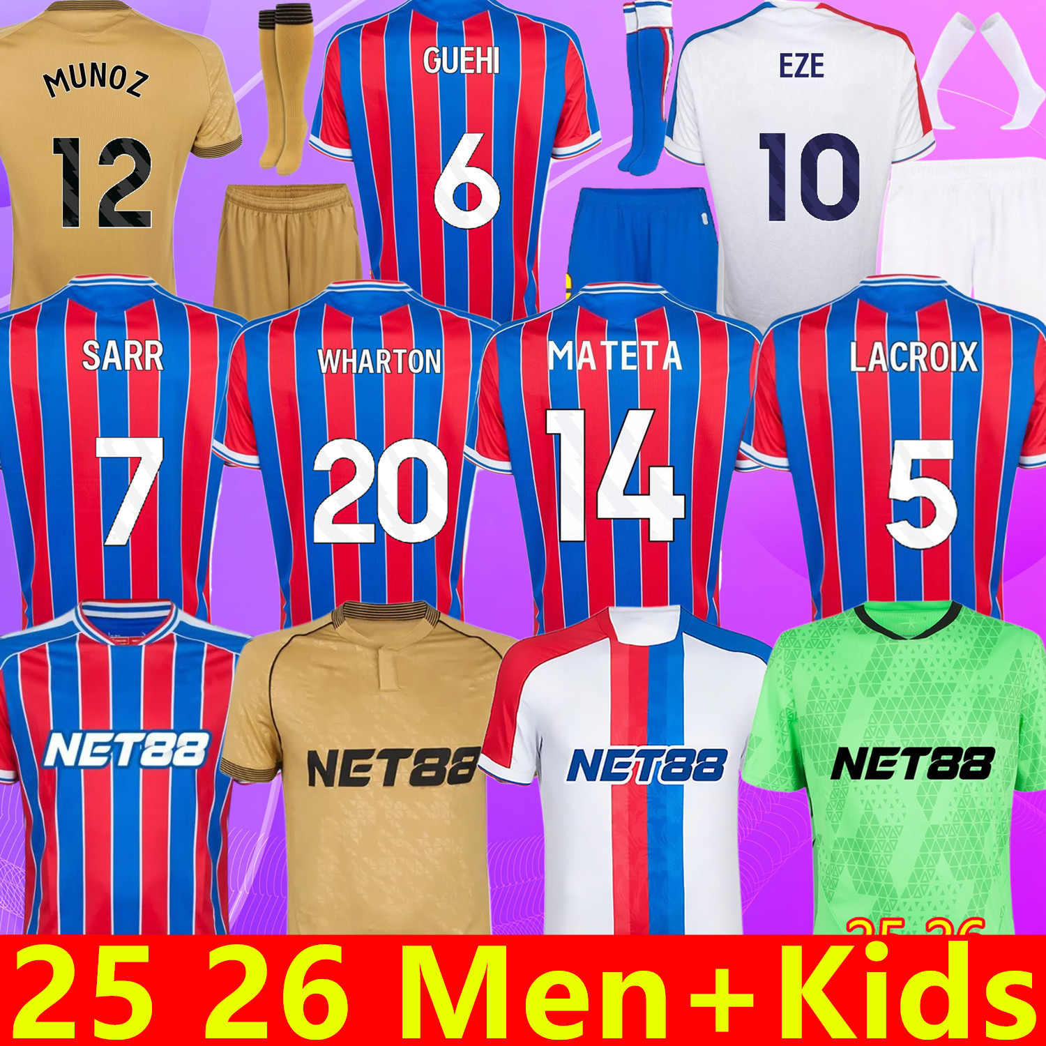 25 26 WHARTON DOUCOURE GUEHI OLISE Football Shirt football kit Soccer Jerseys 2025 2026 Crystal EZE MATETA EDOUARD LACROIX WARD Top fan kids kit player football shirt
