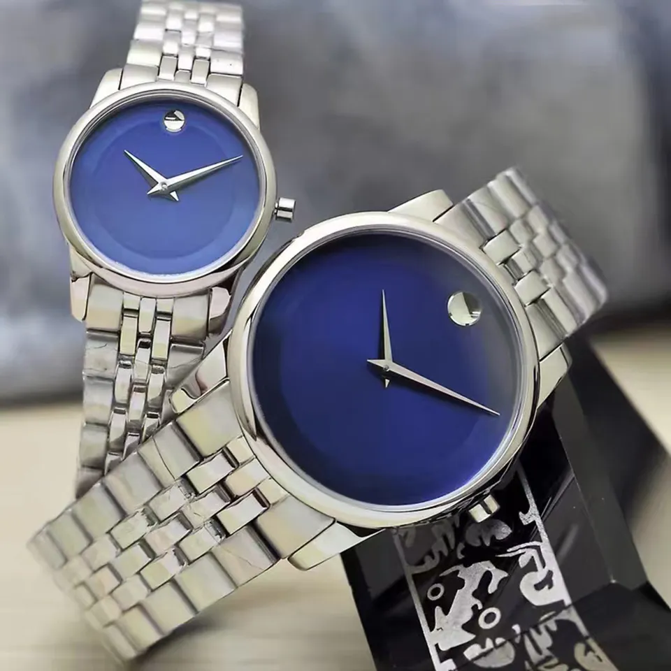 New Mens and womens designer watches made of stainless steel material 40mm28mm quartz movement womens simple watches mens luxury watches Christmas gif