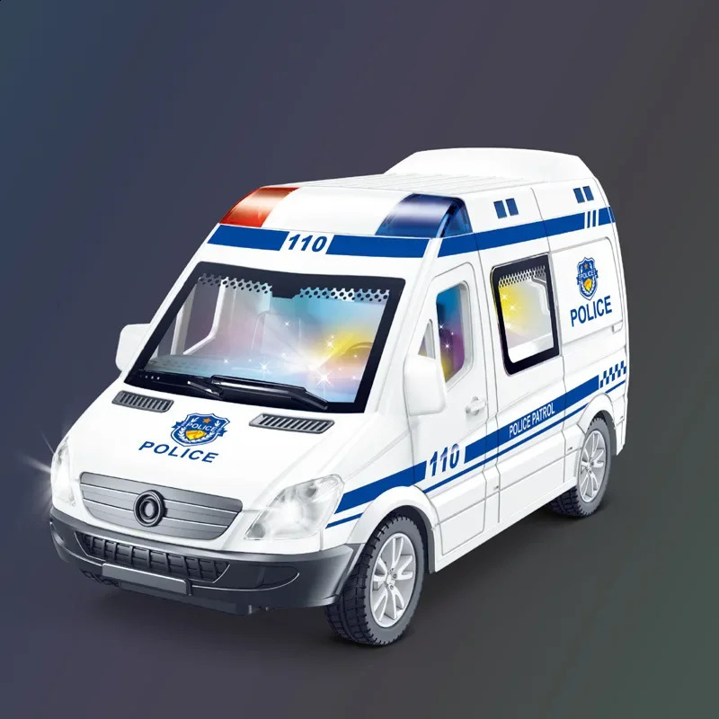 1 32 Mini Car Diecast Ambulance FireTruck Policecar Model Sound And Light Vehicle Simulation Collection Gifts Toys Boys 250826
