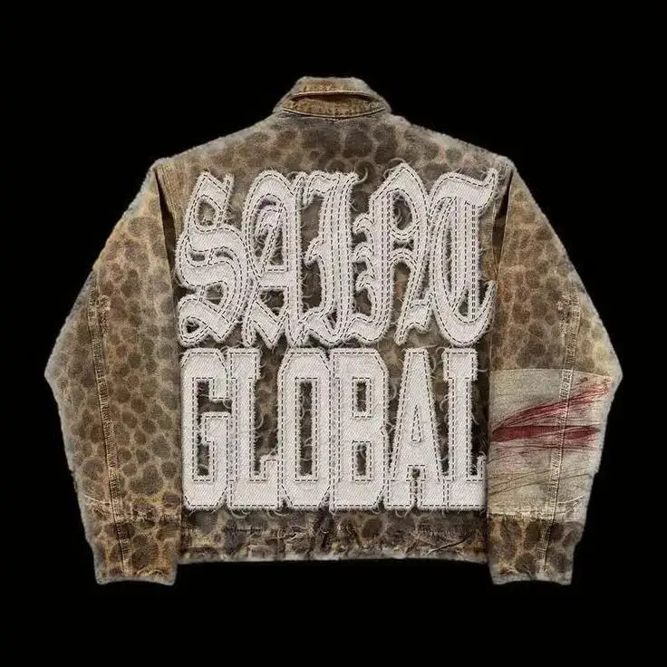 Y2K Hip Hop Punk Retro Jacket Men Women Gothic Camouflage Leopard Letter Patch ed Oversized Loose 251009