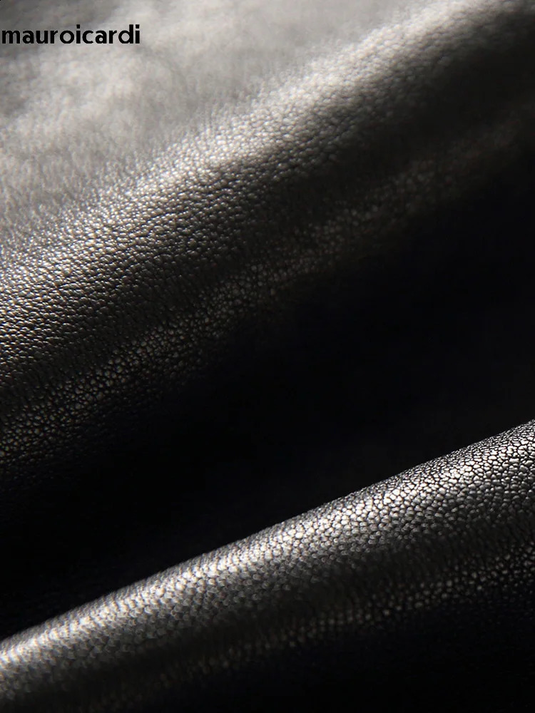 Mauroicardi Spring Autumn y Elegant Cool Black Pu Leather Vest for Men with Hood Zipper Sleeveless Jacket Clothing 250827