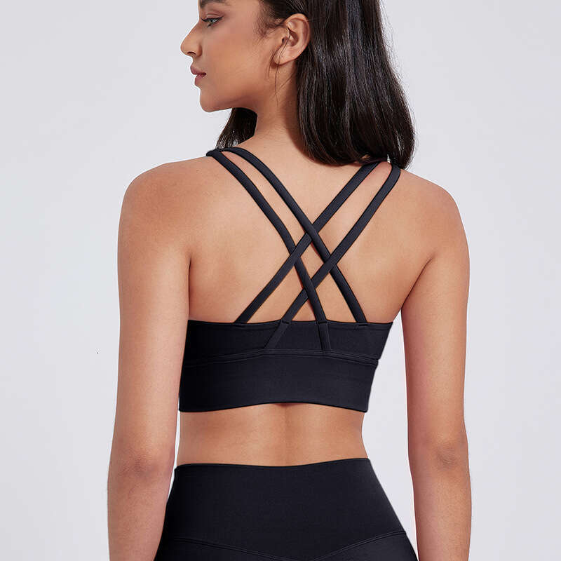 New High-Intensity Yoga Vest with Integrated Chest Pad, Thin Straps, Beautiful Back, Fitness Bra, Sports Underwear