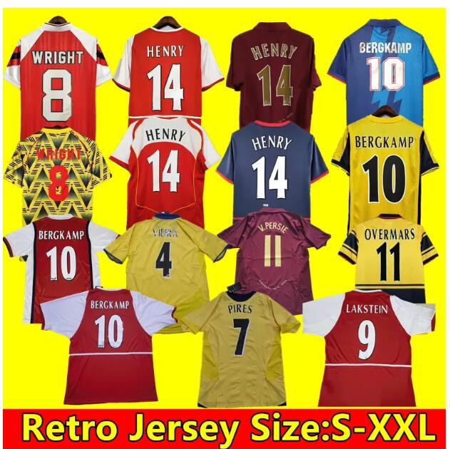Retro Retro SOCCER JERSEYS HIGHBURY Fabregas FOOTBALL SHIRT V.PERSIE PIRES REYES VIEIRA HENRY 02 03 05 06 98 99 BERGKAMP 94 95 96 ADAMS Persie 96 97 Galla 86 87