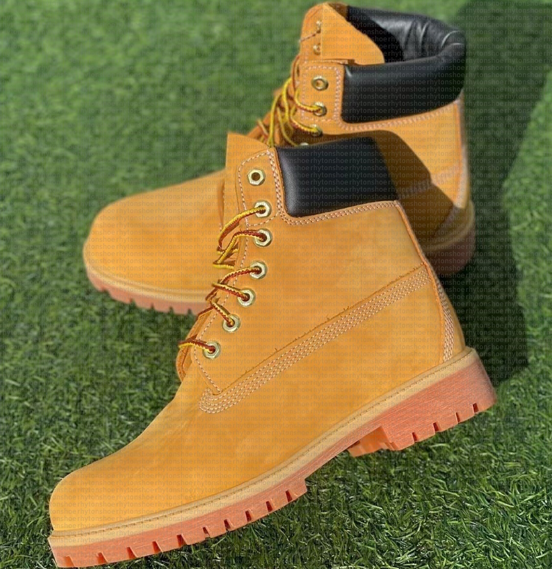 Designer tim berlandes Boots Mens Womens Outdoor Waterproof Boot Classic Martin Shoe Cowboy boots Rhubarb Blue Black Camouflage Military Pink Hiking Booties 36-47