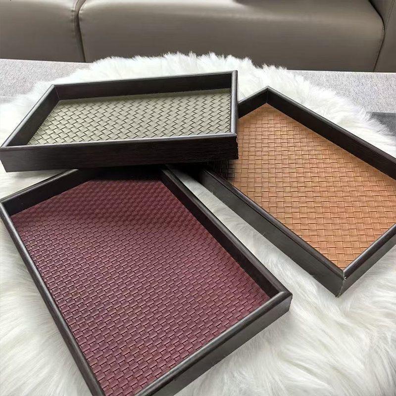 Wooden Leather Earring Entryway Necklace Bracelet Jewelry design Display Tray