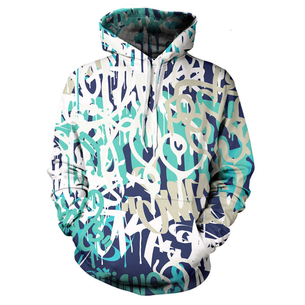 Retro Graffiti Graphic 3D Printed Zipper Hoodie Unisex Oversized Harajuku Sweater Tracksuit Jacket L251018B6DW