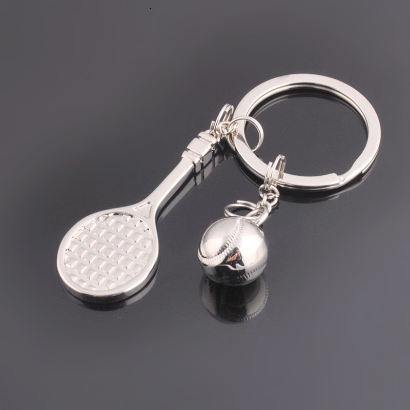 Racket Keychain Tennis Chain Key Ring Men's and Women's Pendant Gift Zinc Alloy Material
