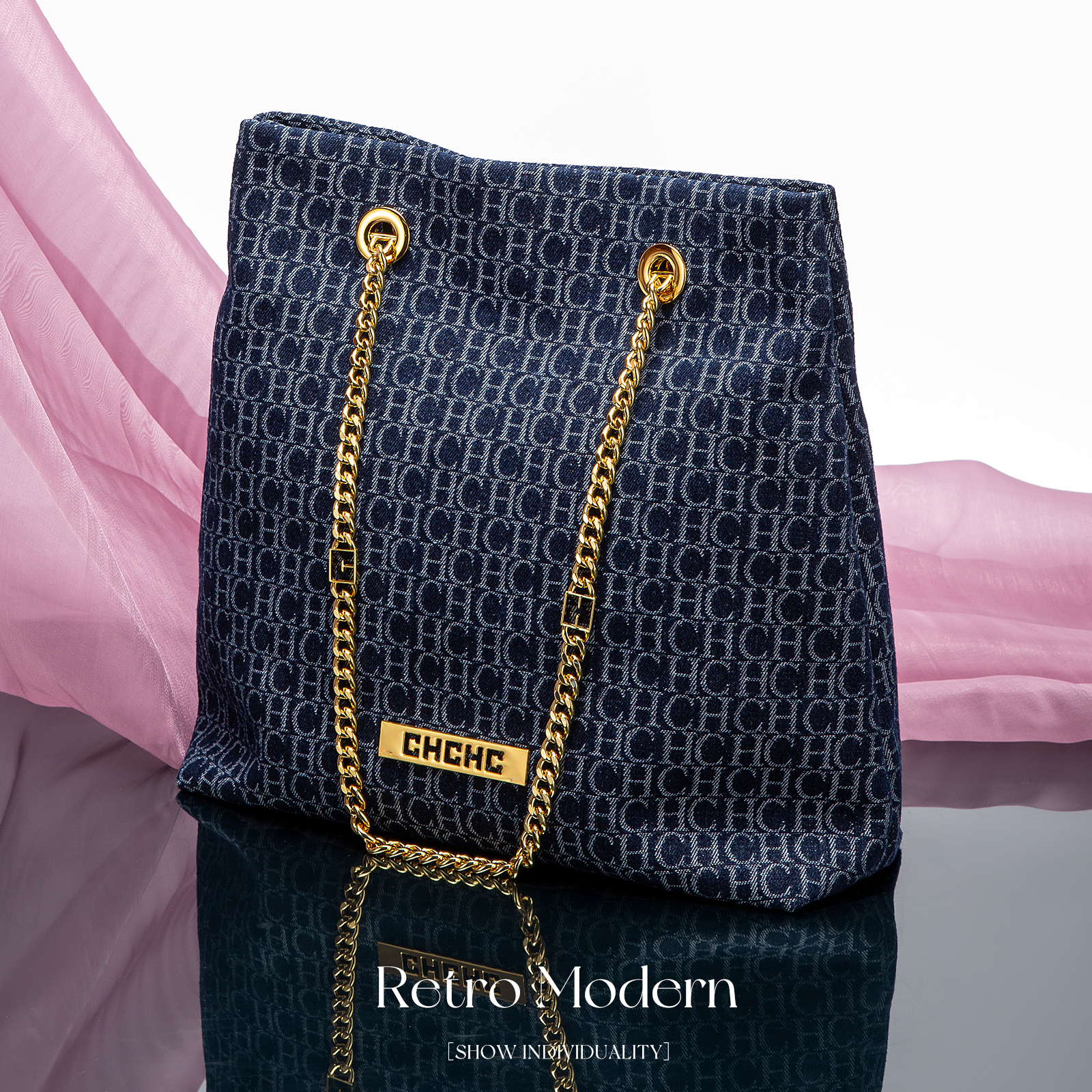 CHCH Chain Shoulder Strap Design Letter Printed Women's Shoulder Bag Vintage Hundred Classic Style Women's Handbag