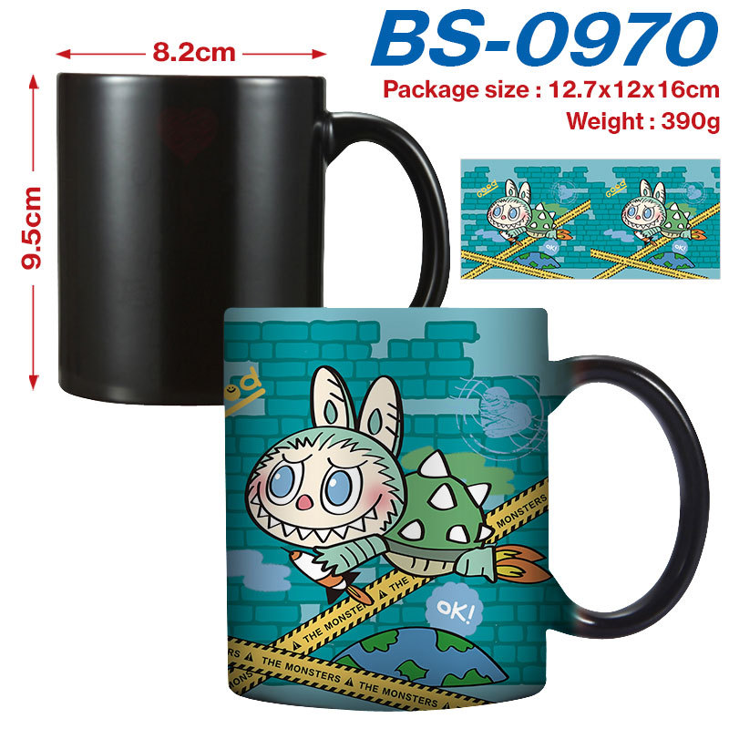 Labubu Anime Color-Changing Mug Water Cup Hot Water Cup Ceramic Cup Coffee Cup Tea Cup Christmas Gift Holiday Gift Durable Ceramics Design Labubu Cart