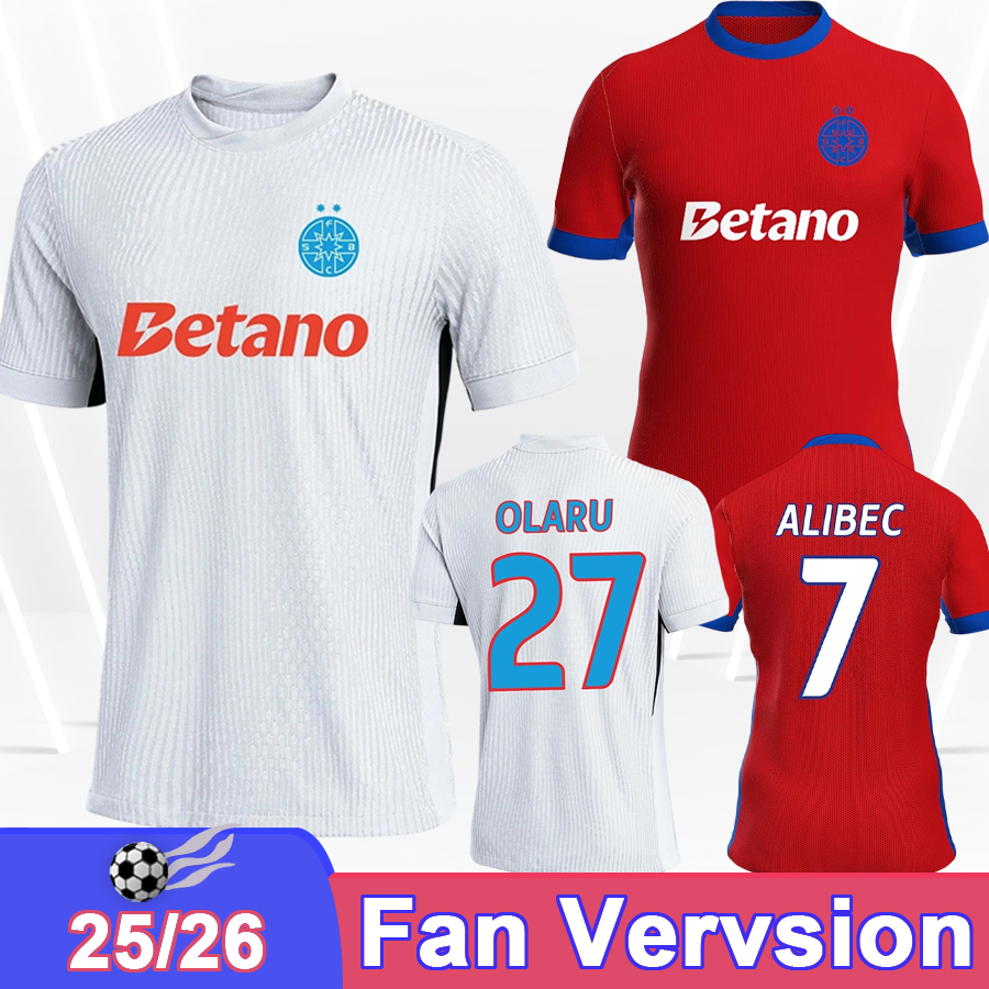 25 26 FCSB Mens Soccer Jerseys TANASE MICULESCU GHEORGHITA BIRLIGEA STOIAN CRETU OLARU CISOTTI Home White 3rd Football Shirts Short Sleeve Adult Uniforms