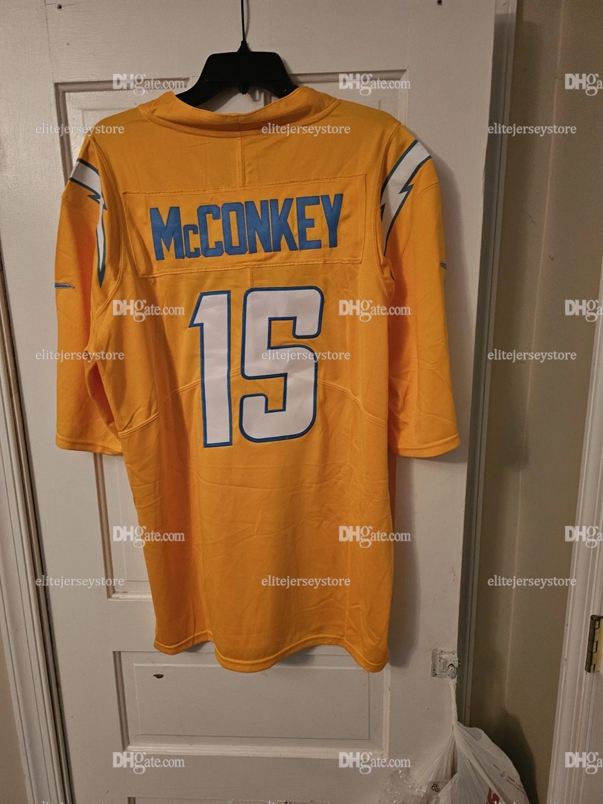 Cheap Embroidered Personalized Custom Football Jersey Ladd McConkey Justin Herbert Bolt Derwin James Jr. Gus Edwards Joe Alt Quentin Johnston LaDainian