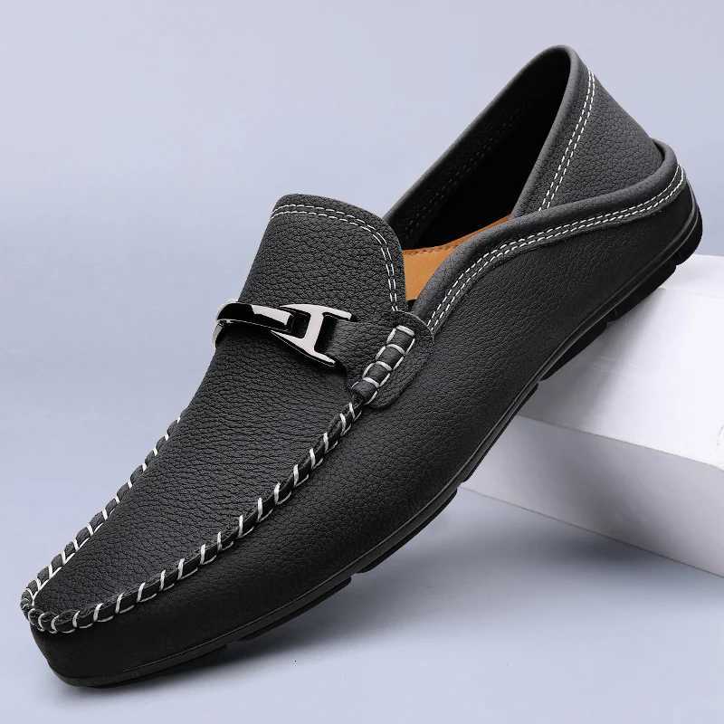 Luxury Brand Plus Size Loafers Mens Designer Genuine Leather Business Casual Shoes Soft Leather Comfortable Adult Wedding ShoesXJ250827