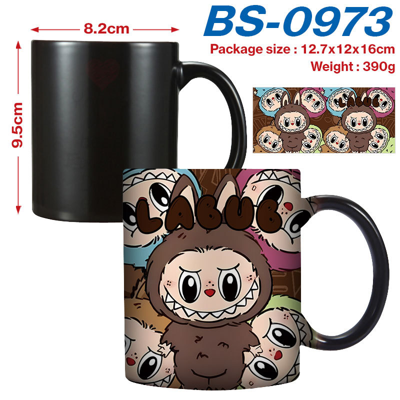 Labubu Anime Color-Changing Mug Water Cup Hot Water Cup Ceramic Cup Coffee Cup Tea Cup Christmas Gift Holiday Gift Durable Ceramics Design Labubu Cart