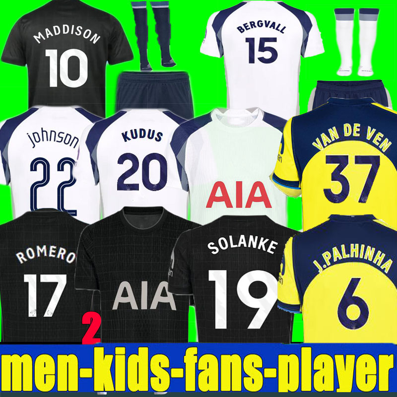 25 26 Johnson GRAY BERGVALL Soccer Jerseys 2025 2026 Football shirt VAN DE VEN KULUSEVSKI MADDISON VICARIO final Winners TEL KUDUS THFC