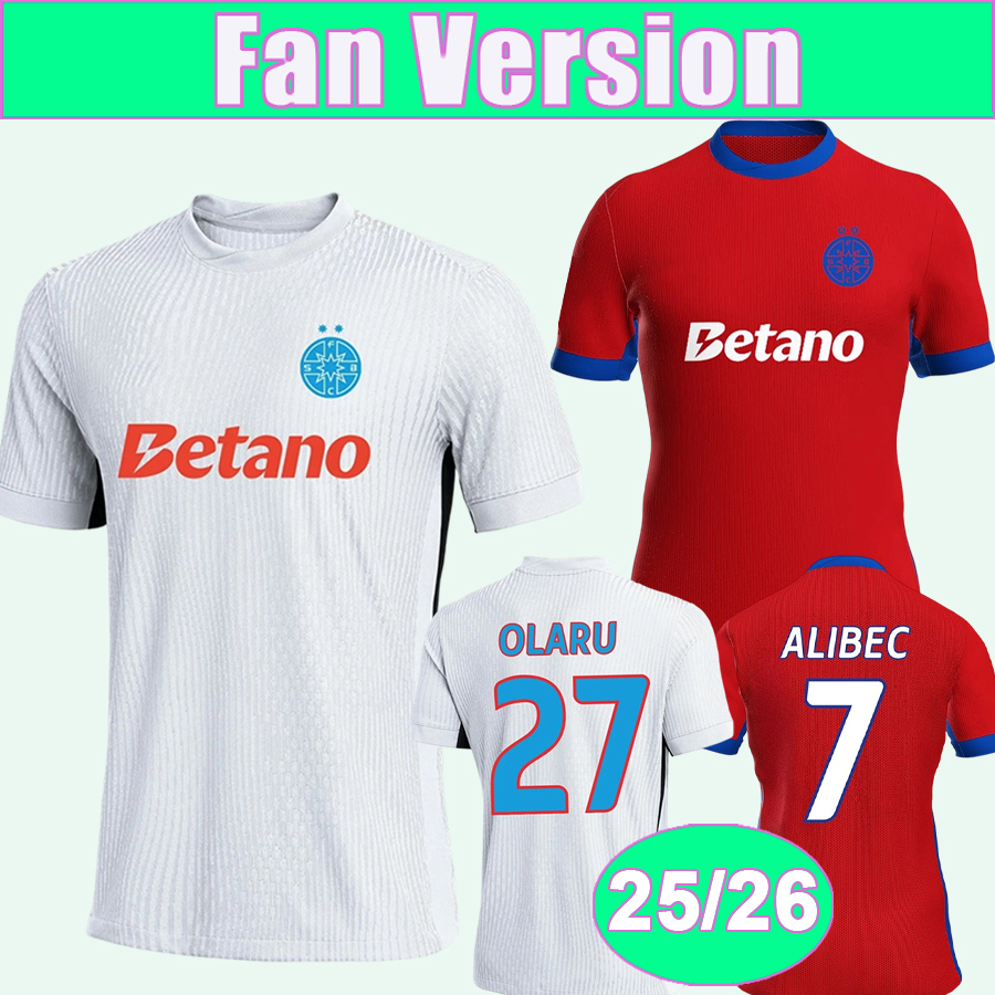 25 26 FCSB Mens Soccer Jerseys TANASE MICULESCU BIRLIGEA GHEORGHITA STOIAN CRETU OLARU CISOTTI Home White 3rd Football Shirts Short Sleeve Adult Uniforms