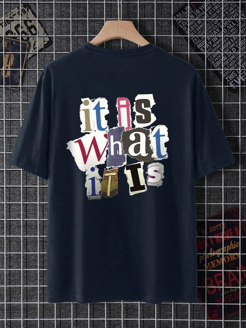 It Is What Letter Graphic Men Tshirt Summer Cotton Fashion Oversized Clothes Casual Hip Hop Tops Loose Soft TShirt 250826